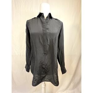 Black Ann Taylor Long Sleeved V-Neck Tee